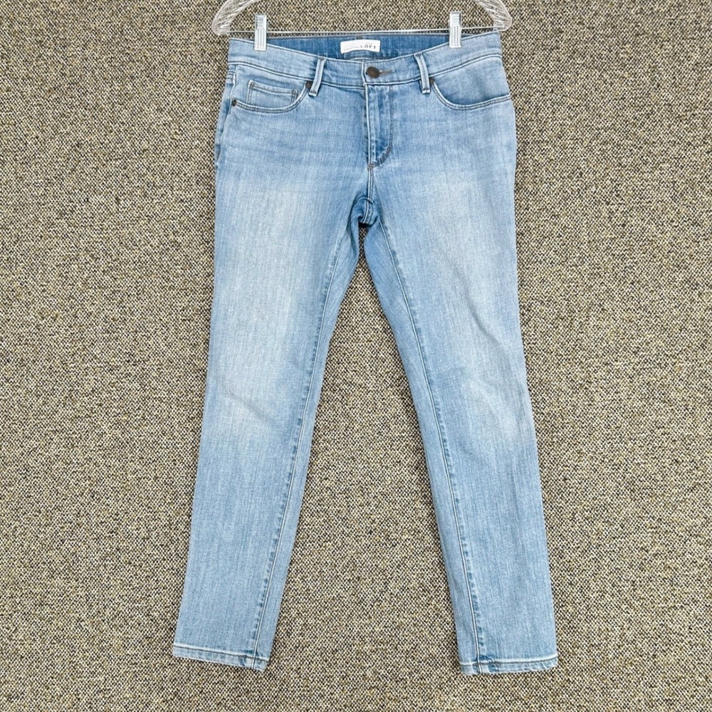 Ann Taylor LOFT Skinny Jeans Light Wash Cotton Blend Petite Size 26 2P